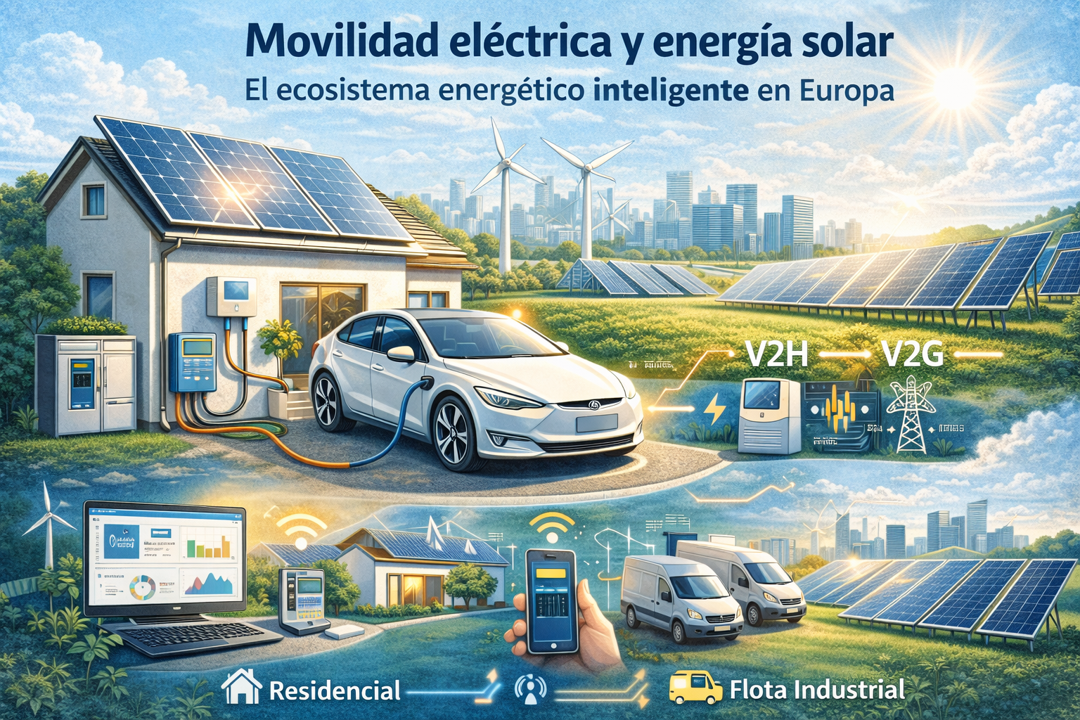 Movilidad eléctrica y energía solar: el ecosistema energético inteligente en Europa