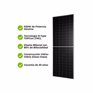 Panel Solar Monocristalino 630W N-Type Bifacial TongWei TWMNH-66630 - Imagen 3