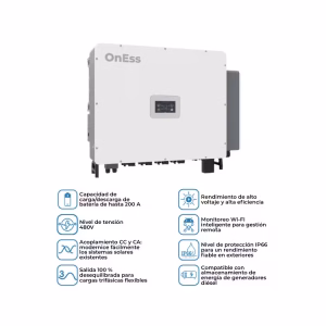 Inversor Híbrido Trifásico 150kW  Alto Voltaje OnEss 480V AC OEH-150K-TH US-H - Imagen 4
